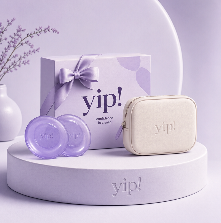 YIP starter pack: two menstrual discs, a sterilizer, and goodies